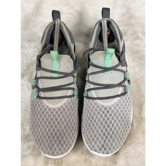 Vionic Shoes Womens Sz 8 Adore Sporty Low Sneakers Gray Green Mesh Lace Up - Picture 4 of 7